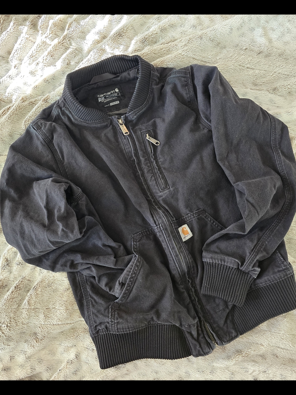 Carhartt Black Washed Bomber Jacket